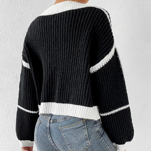 Drune | Damen Strickjacke mit Farbe und langen Ärmeln