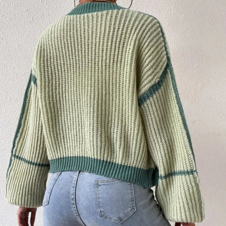 Drune | Damen Strickjacke mit Farbe und langen Ärmeln