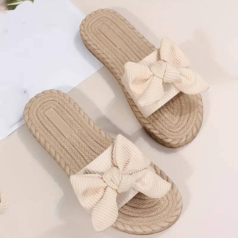 Drune | Bowknot Pantoffeln Flache Slip-On Sandalen für Frauen