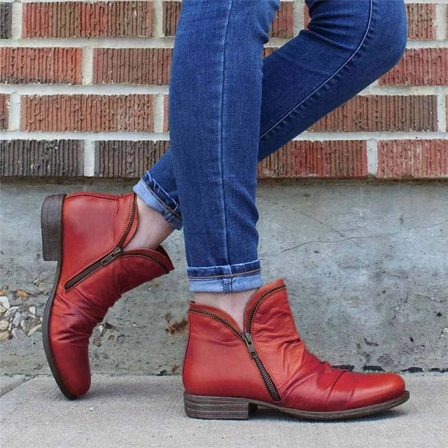 Drune | Reißverschluss-Ankle Boots für Damen – Stilvoll & Bequem