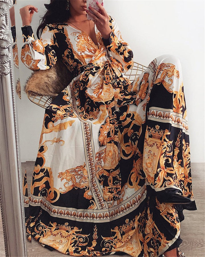Wickelkleid | Boho Damenkleid mit Schlitz