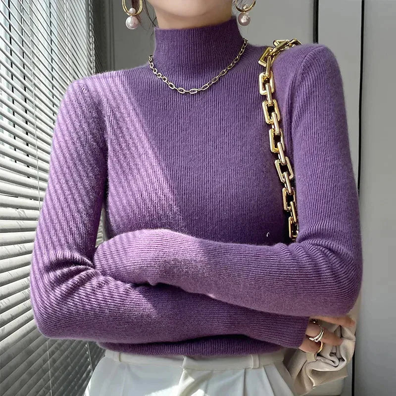Drune | Strickpullover mit Halbem Rollkragen und Langen Ärmeln