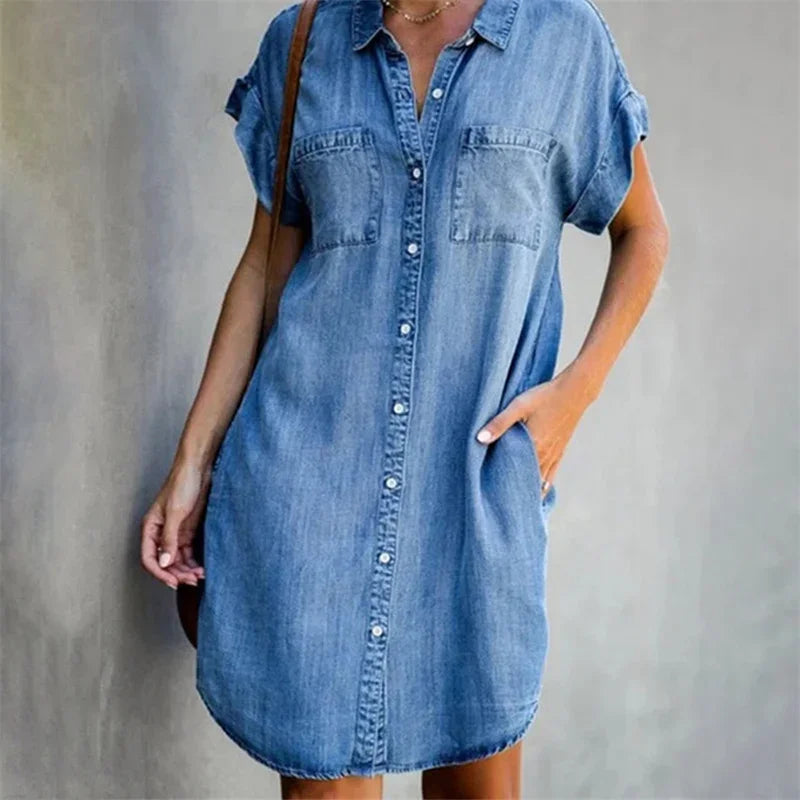 Drune | Dagen Denim Kleid Aus Der Sommerbrise-Kollektion