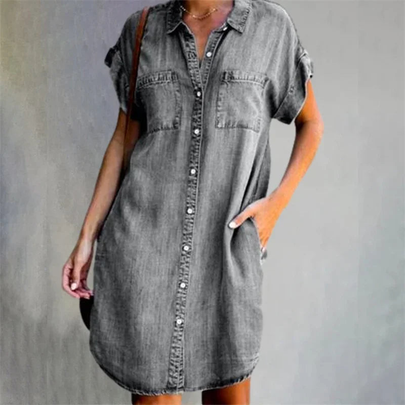 Drune | Dagen Denim Kleid Aus Der Sommerbrise-Kollektion