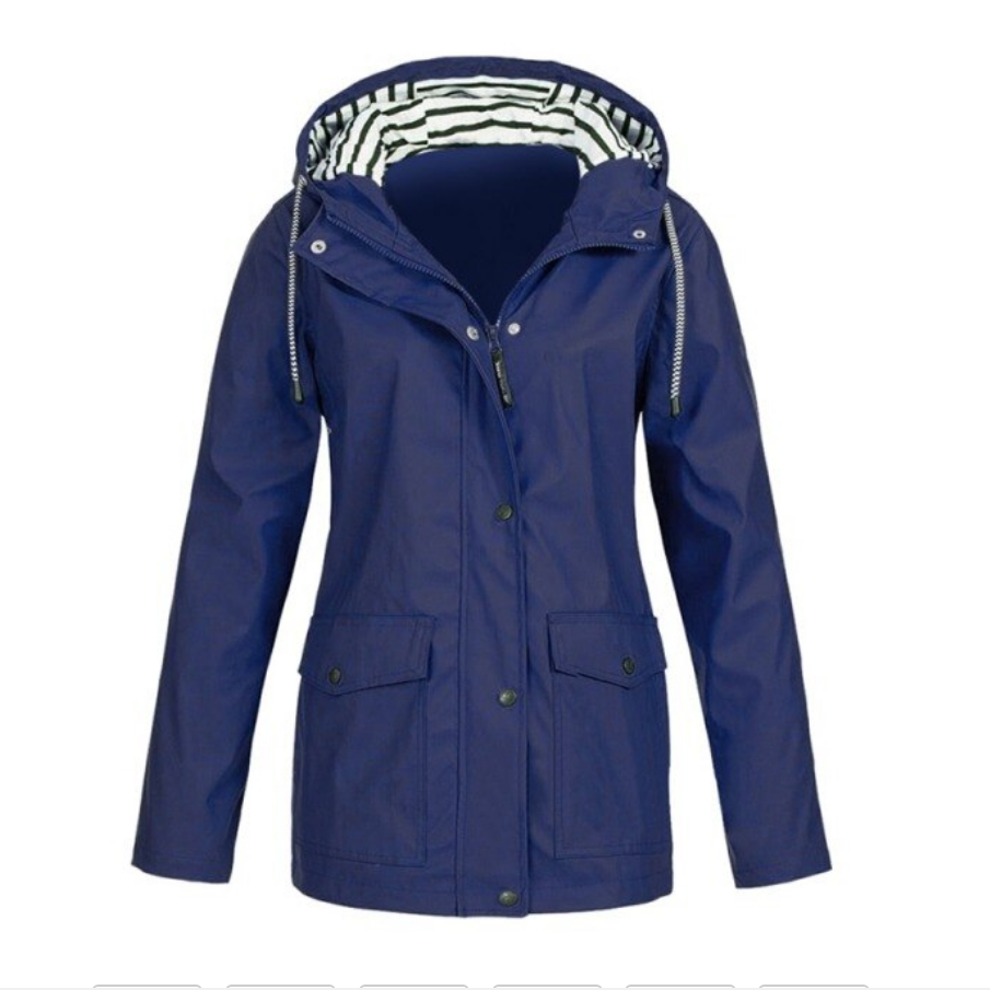 Drune | Damen-Übergangsjacke mit gestreifter Kapuze