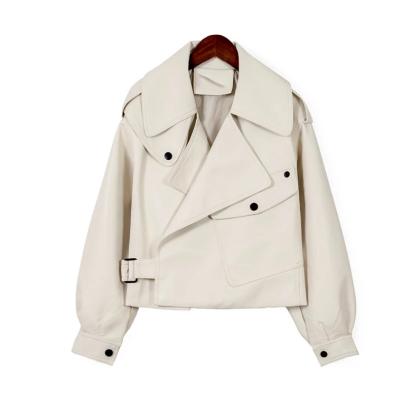 Drune | Damen Lederjacke mit einer Tasche an der Seite
