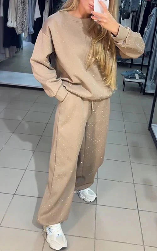 Drune | Funkelnd Bequem Jogginganzug Damenbekleidung