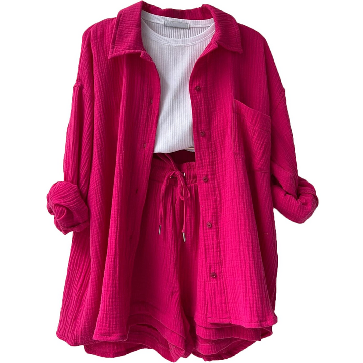 Drune | Set Lose Passform Sommer Lounge Set Leinen Set Womens