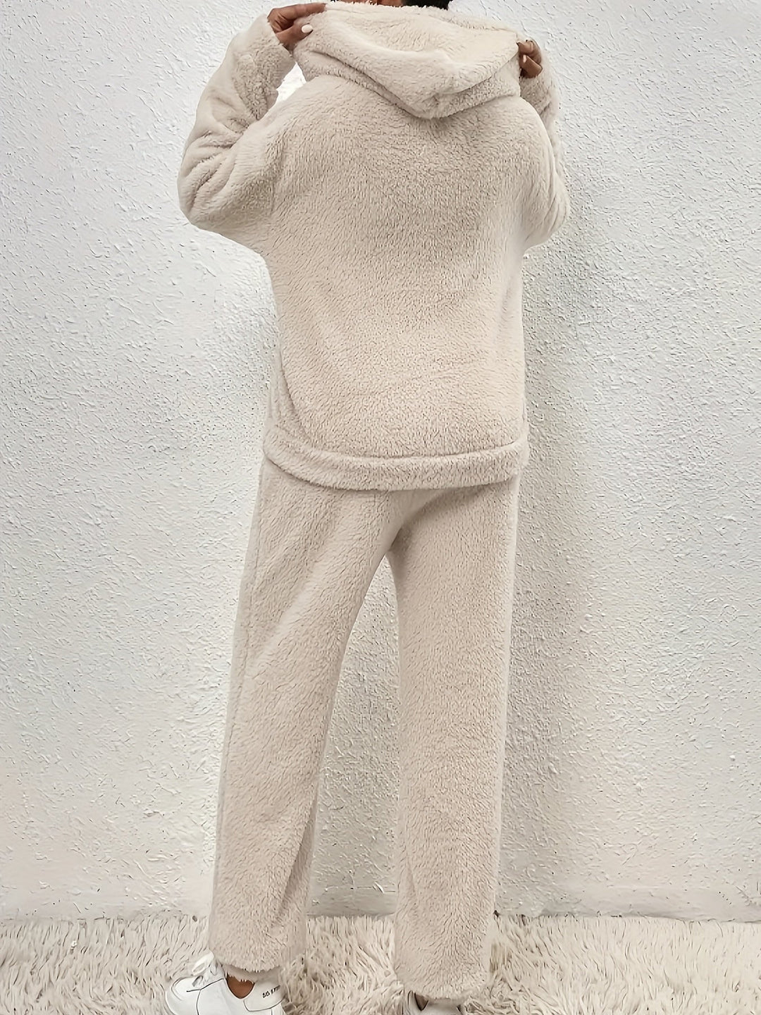Drune | Zweiteiliges Teddy Damen Winterset mit Kapuze und Hosen