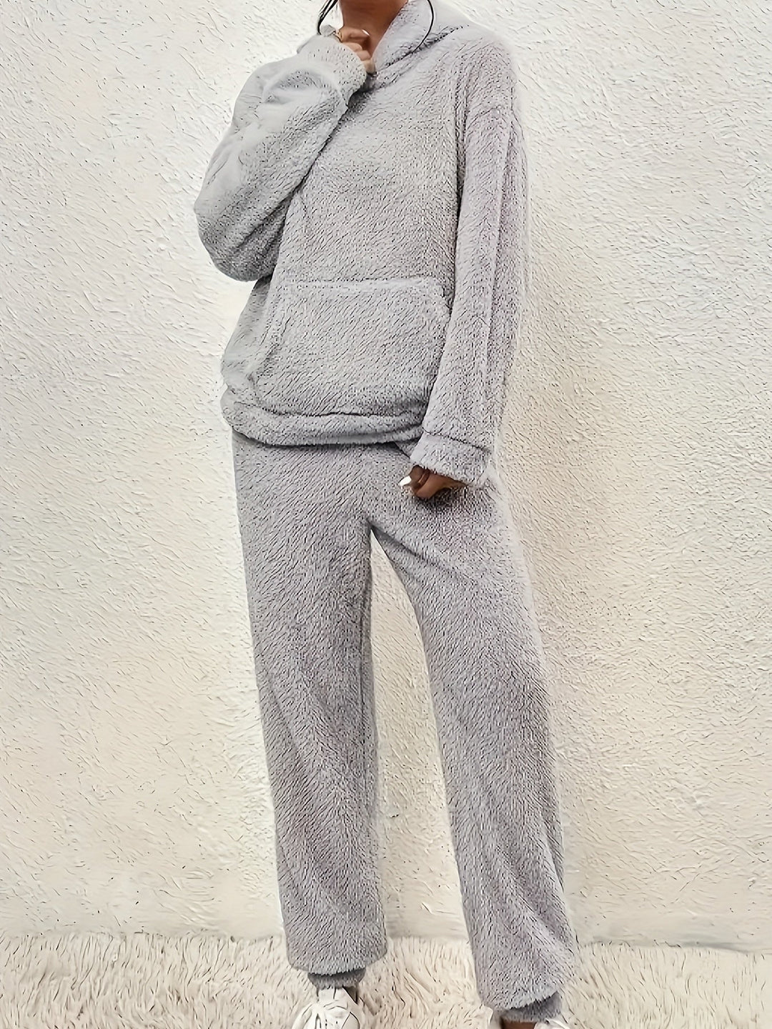 Drune | Zweiteiliges Teddy Damen Winterset mit Kapuze und Hosen