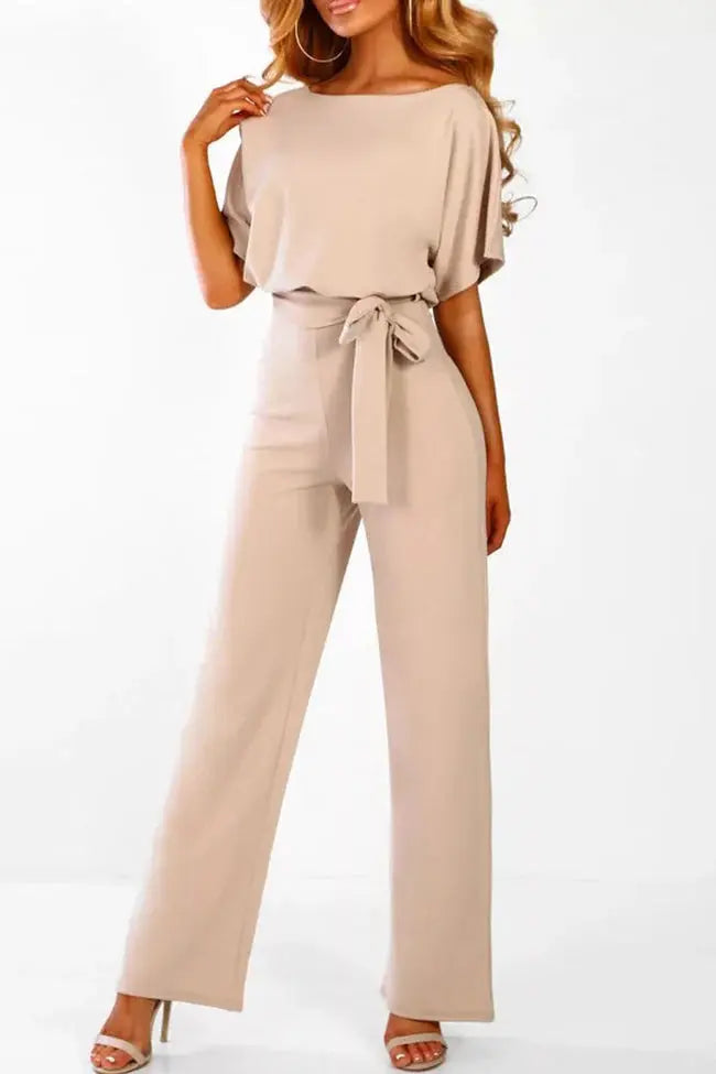 Drune | Eleganter Jumpsuit mit weitem Bein und Taillengürtel