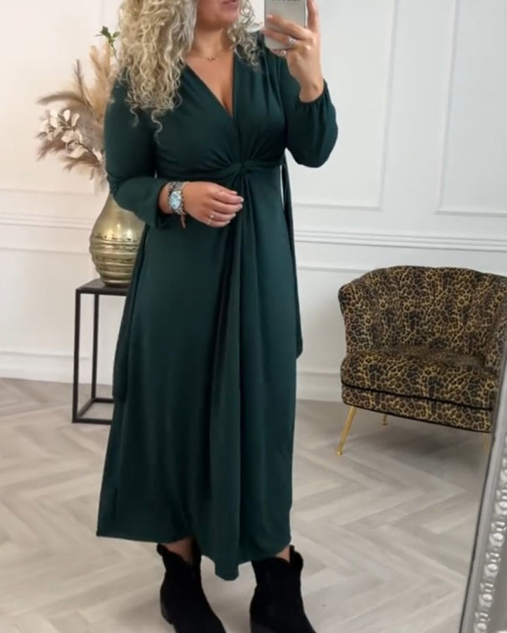 Drune | Einfarbiges Kleid mit Langen Ärmeln