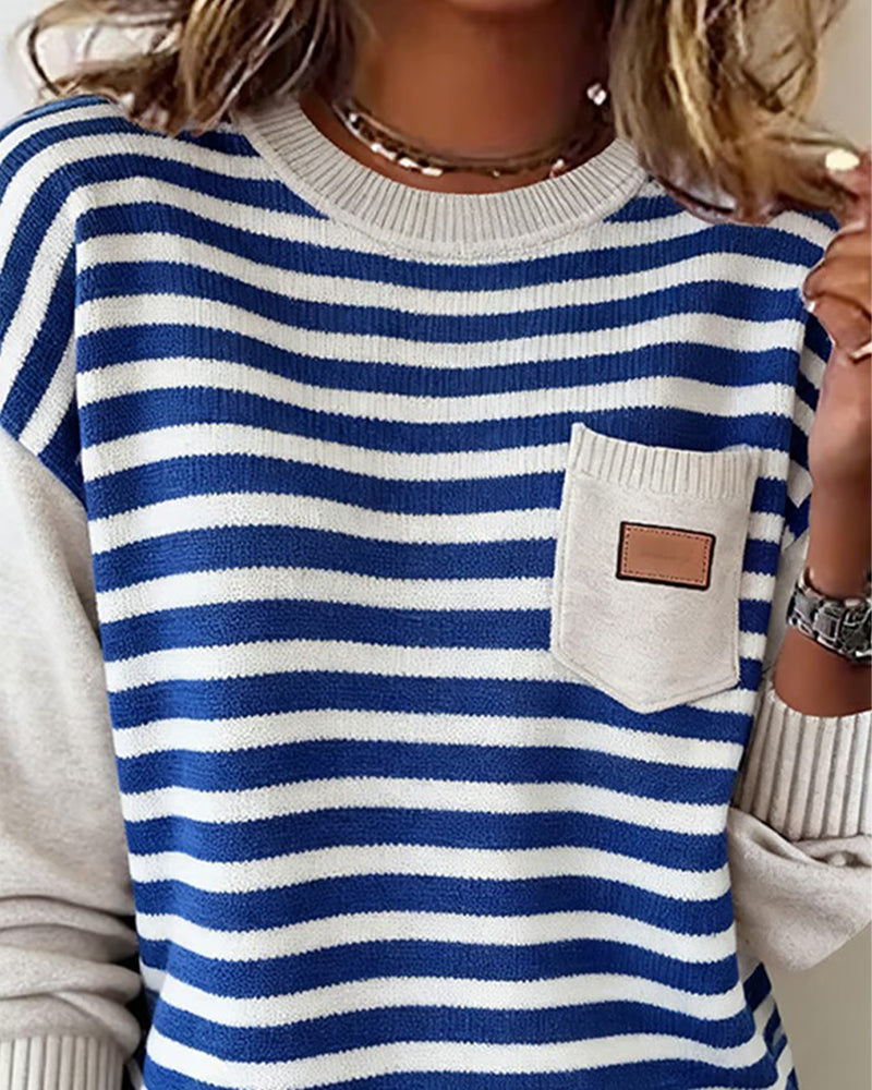 Drune | Pullover mit Kontraststreifen