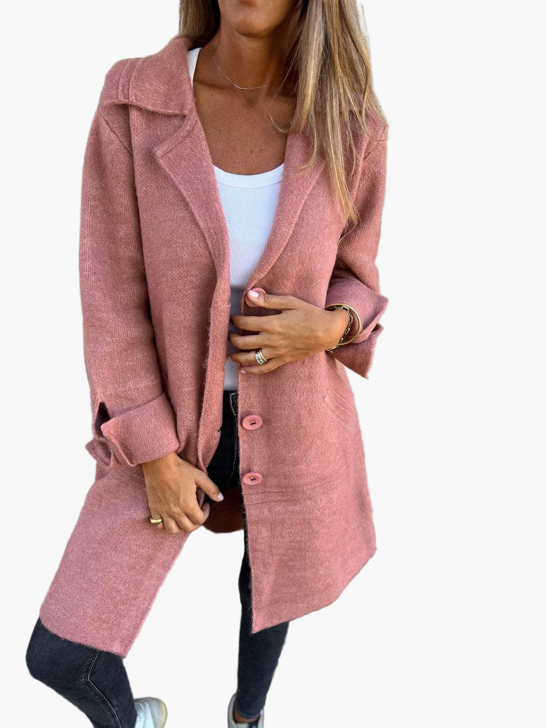 Drune | Mantel mit elegantem Revers - Langer Übergangsjacke für Alltag und Büro