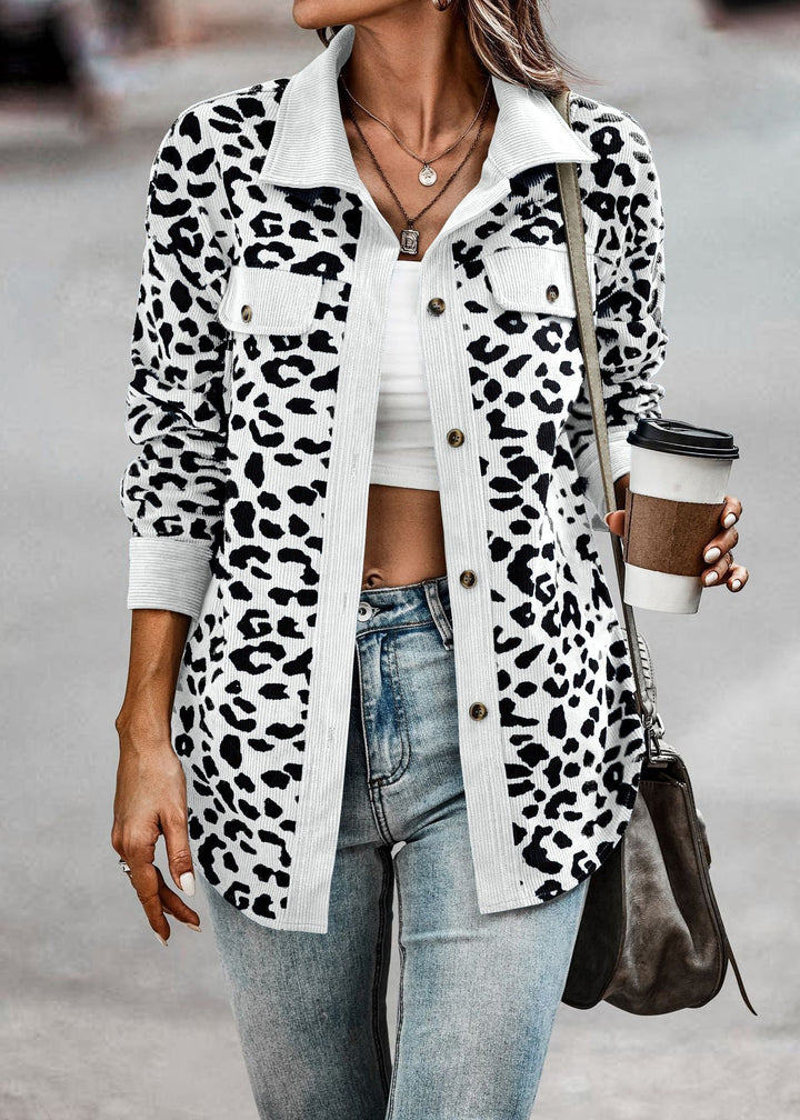 Drune | Damen-Chic-Jacke mit Leopardenmuster
