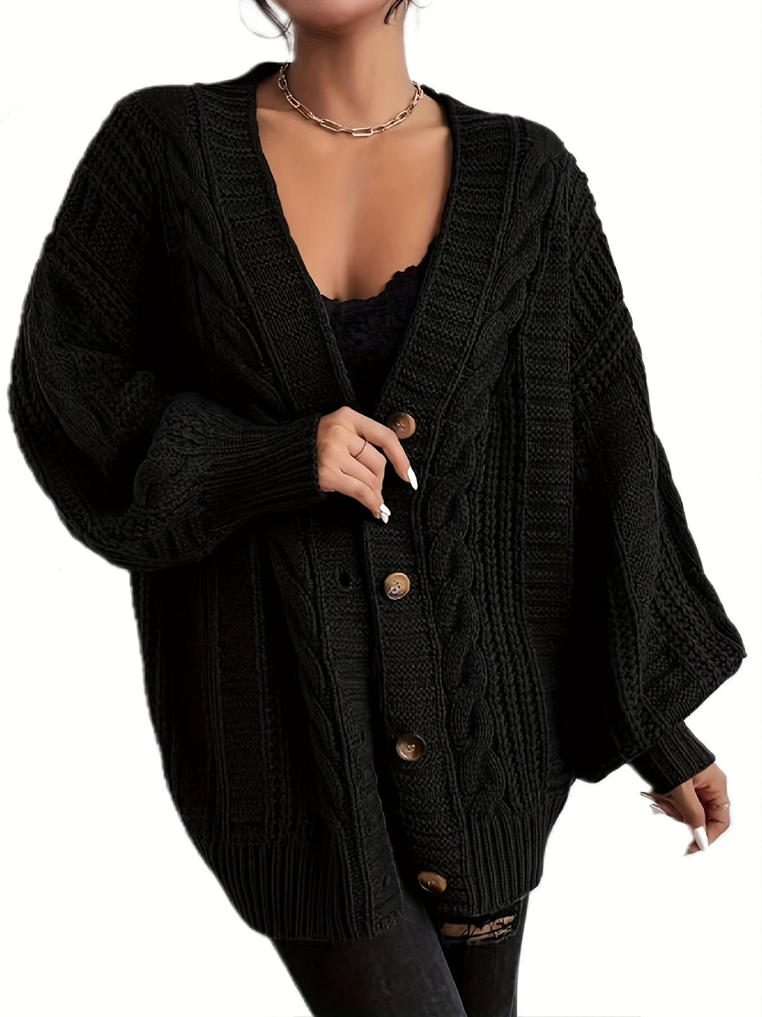 Drune | stilvoller warmer Kabelstrick-Woll-Cardigan für Damen - Perfekt für lässige Tage