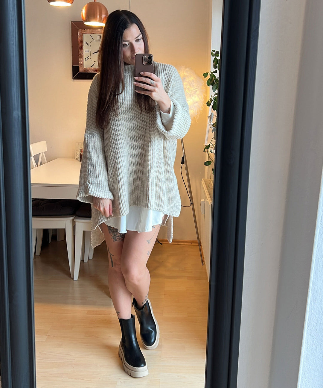 Drune | Cozy oversized knit sweater in soft beige