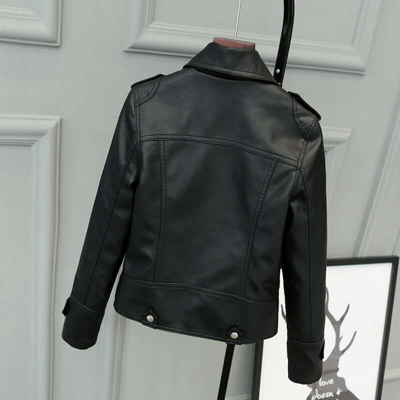 Drune | Damen Slim Fit PU-Leder Motorradjacke