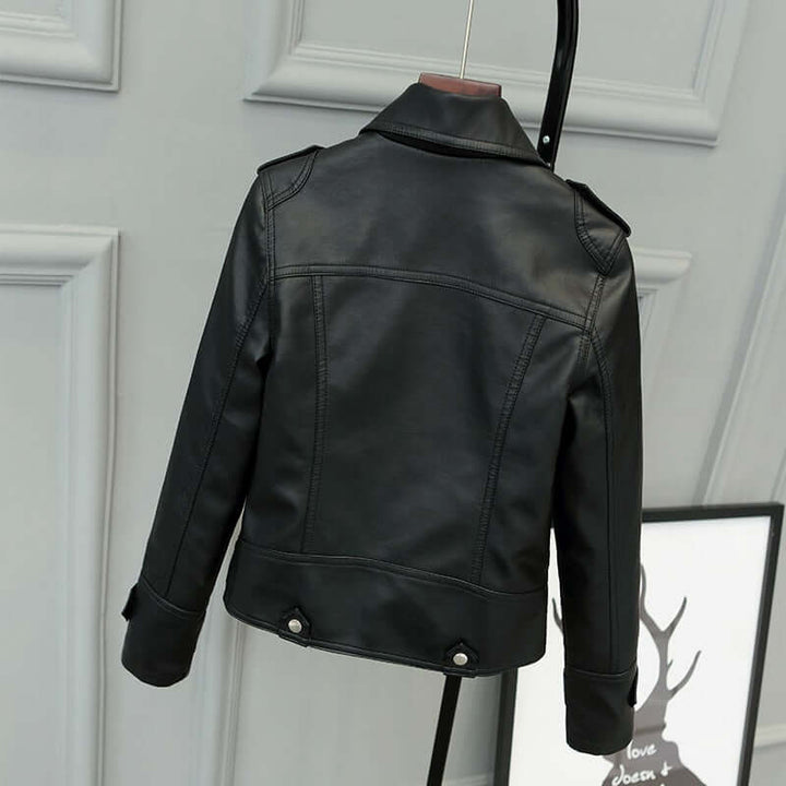 Drune | Damen Slim Fit PU-Leder Motorradjacke