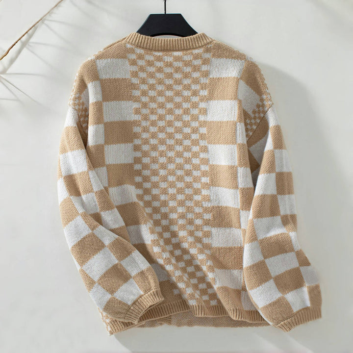 Drune | Karierter Strick Strickjacke