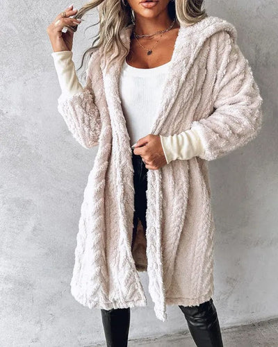 Drune | Damen-Hoodie-Mantel inbeige