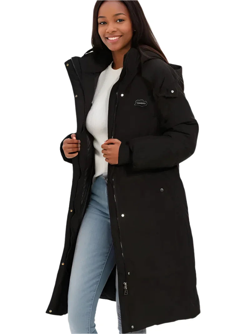 Drune | lange Winterjacke mit Kapuze für Damen – isolierend und bequem