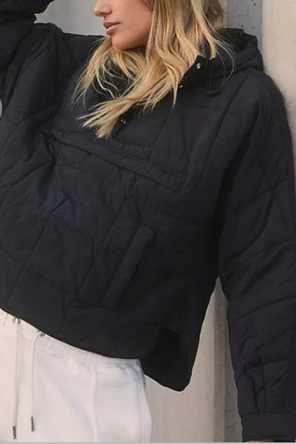 Drune | Farbe Kapuzenjacke Gepolstert Faltbare Gepolsterte Pullover Tasche Langarmjacke