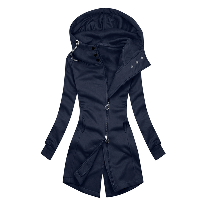 Drune | Damen Slim Fit Hoodie mit hohem Kragen Jacke