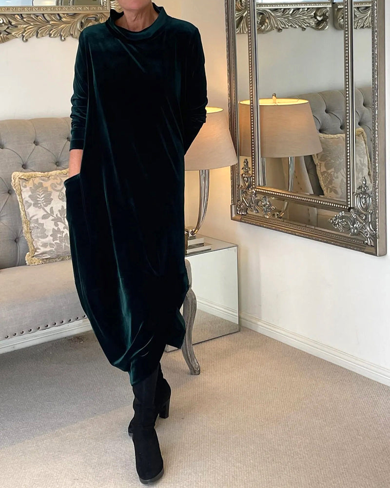 Drune | Elegantes Samtkleid mit Bauchabdeckung