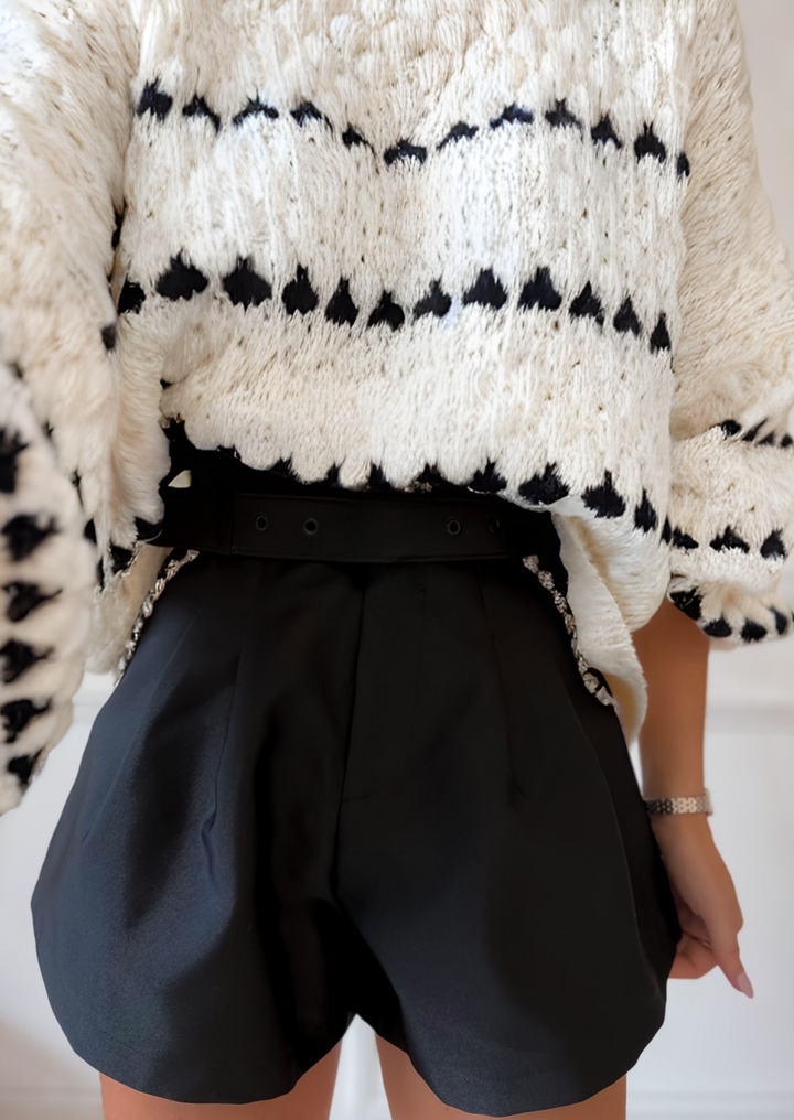 Drune | Kräftiger Strickpullover Kontrastierendes Design Warm und Zeitgemäß