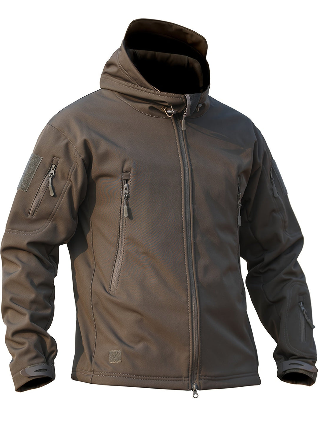 Drune | Fleece-Softshell-Kapuzenjacke Mit Reißverschlusstaschen Für Herren - Perfekt für Outdoor-Aktivitäten