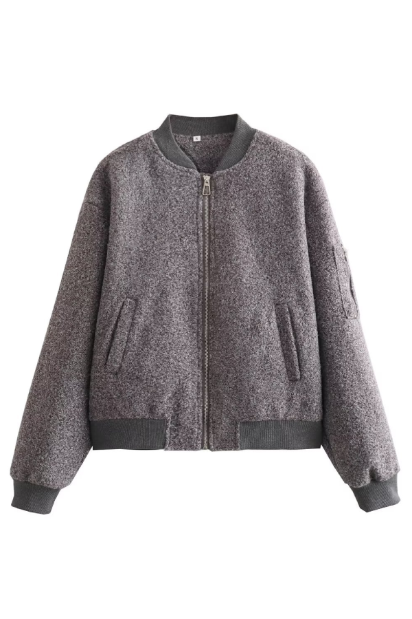 Drune | Kragenlose Lange Ärmel Ripp-Flugjacke