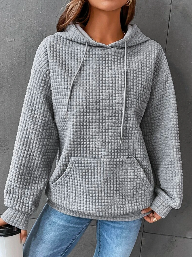 Drune | Waffelstrick Hoodie Damen - lässiger Oversized Pullover