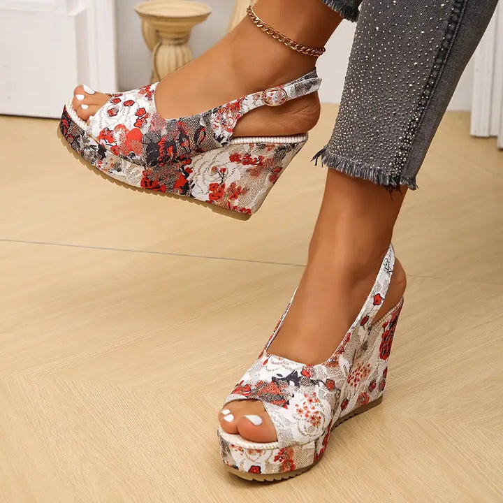 Drune | Vintage Floral Sandalen für Frauen