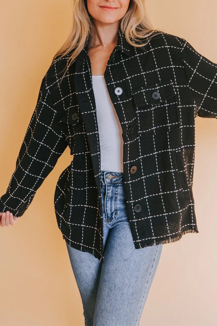 Drune | Karierte Jacke mit Großen Taschen Polyester-baumwolle Schick und Vielseitig