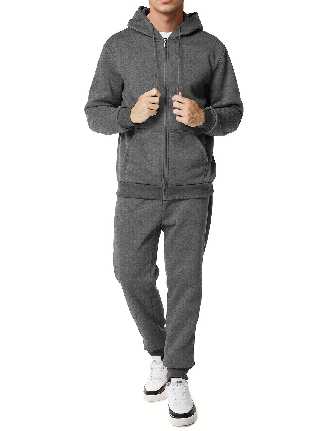 Drune | Unifarbener Kapuzenpullover-Trainingsanzug mit Hose für Herren - Perfekt für Casual Days