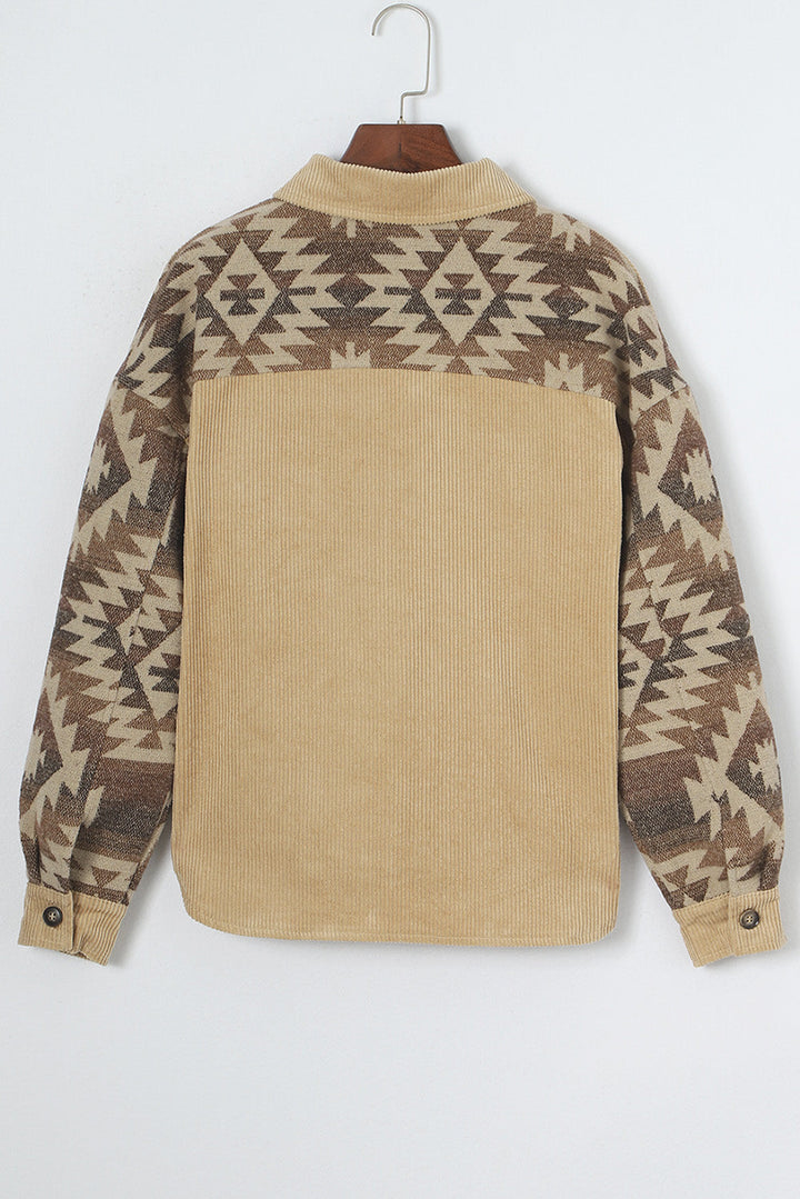 Drune | Aztek-muster Shirtjacke Baumwolle Komfort und Stil