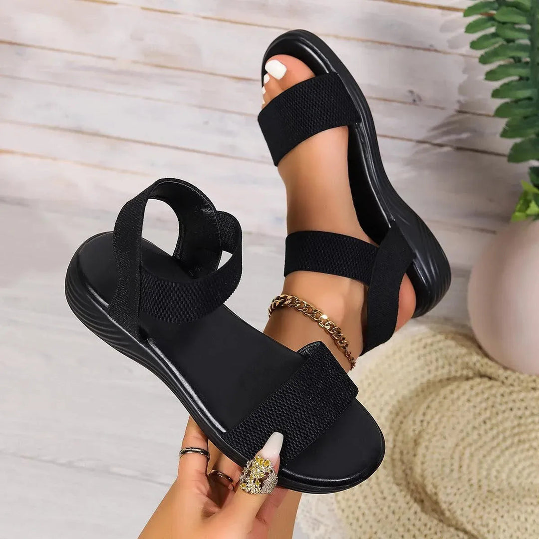 Drune | Sommer Leinsandalen mit elastischem Riemen