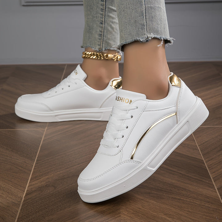 Drune | Damen Sneaker in Einfarbiger Ausführung Mit Schnürsenkeln Und Weicher Sohle
