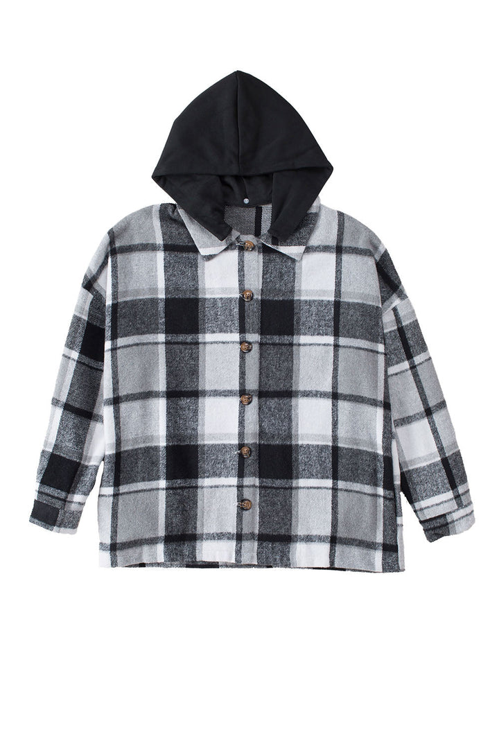 Drune | Gitterhemdenjacke mit Kapuze Polyester Lässig und Trendy