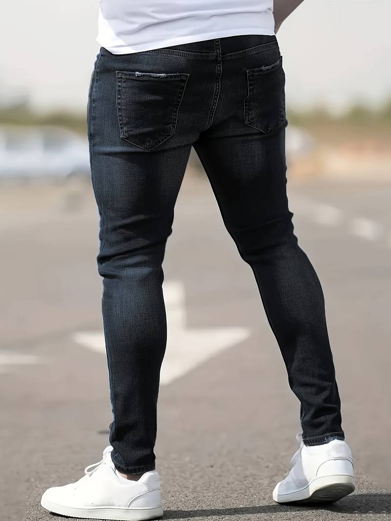 Drune | Skinny Fit Jeans mit Rissen - Stretch Denim Hose für Alltag & Streetwear Style