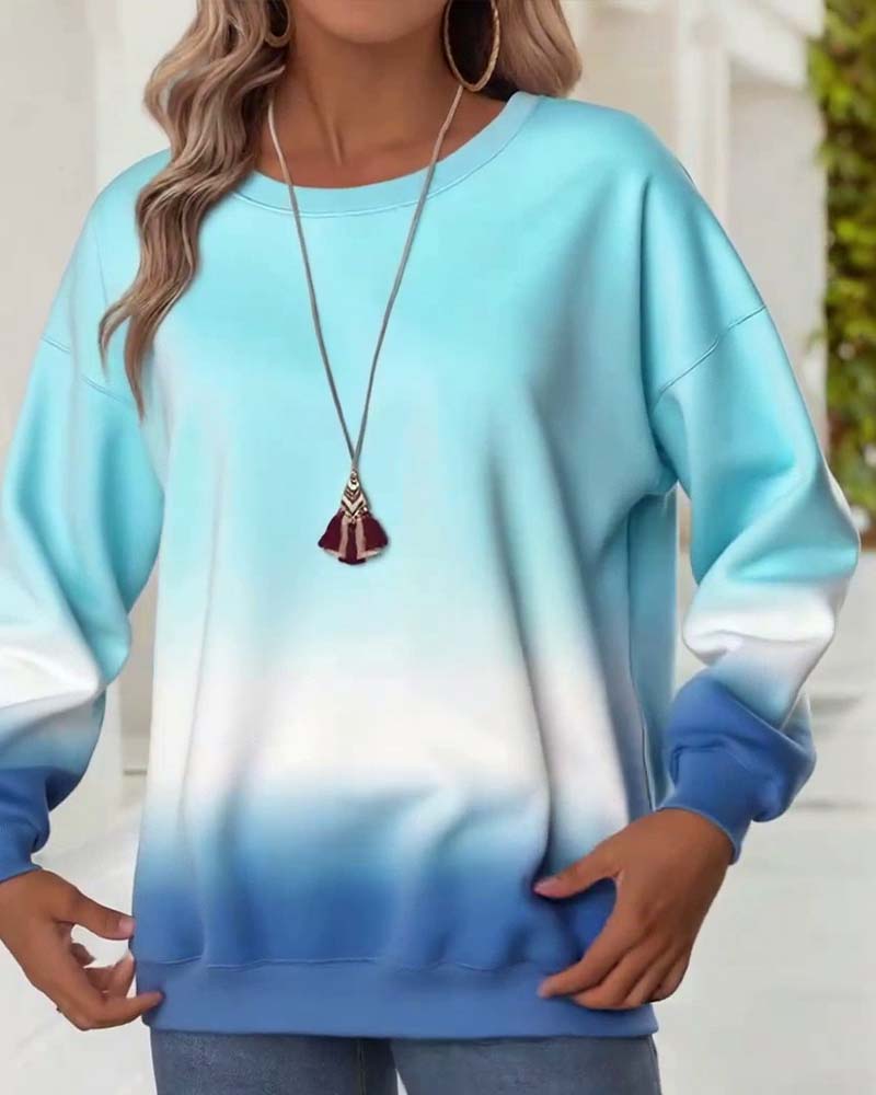 Drune | Sweatshirt mit Farbverlauf und Rundhalsausschnitt