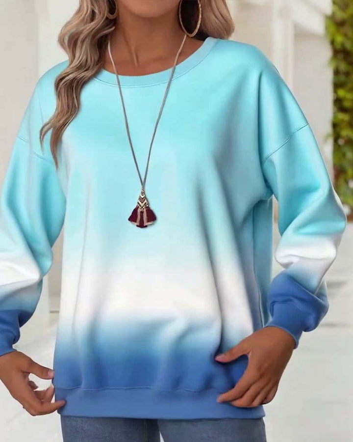 Drune | Sweatshirt mit Farbverlauf und Rundhalsausschnitt