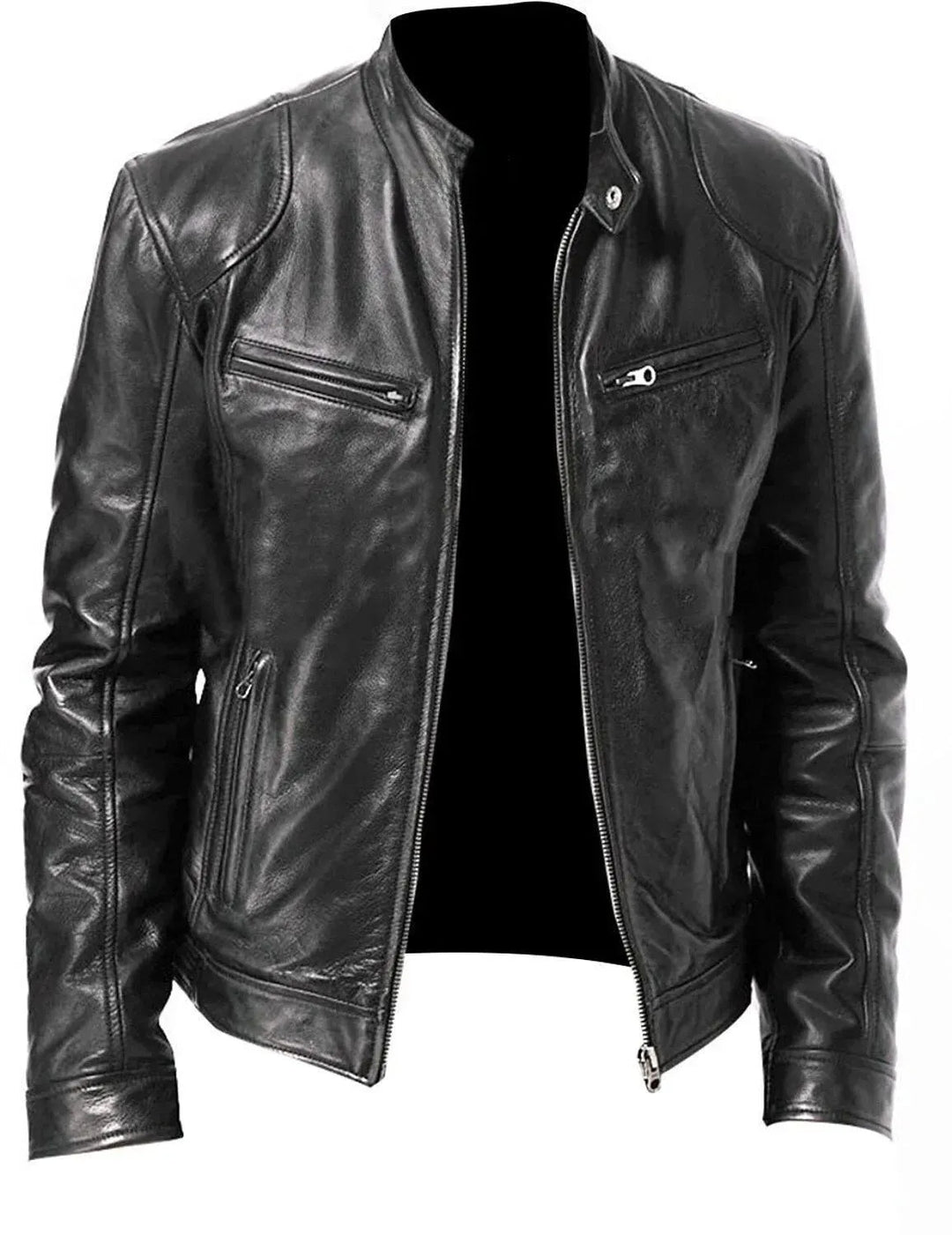Drune | Robuste Leder-Motorradjacke Bikerjacke für Herren Erwan