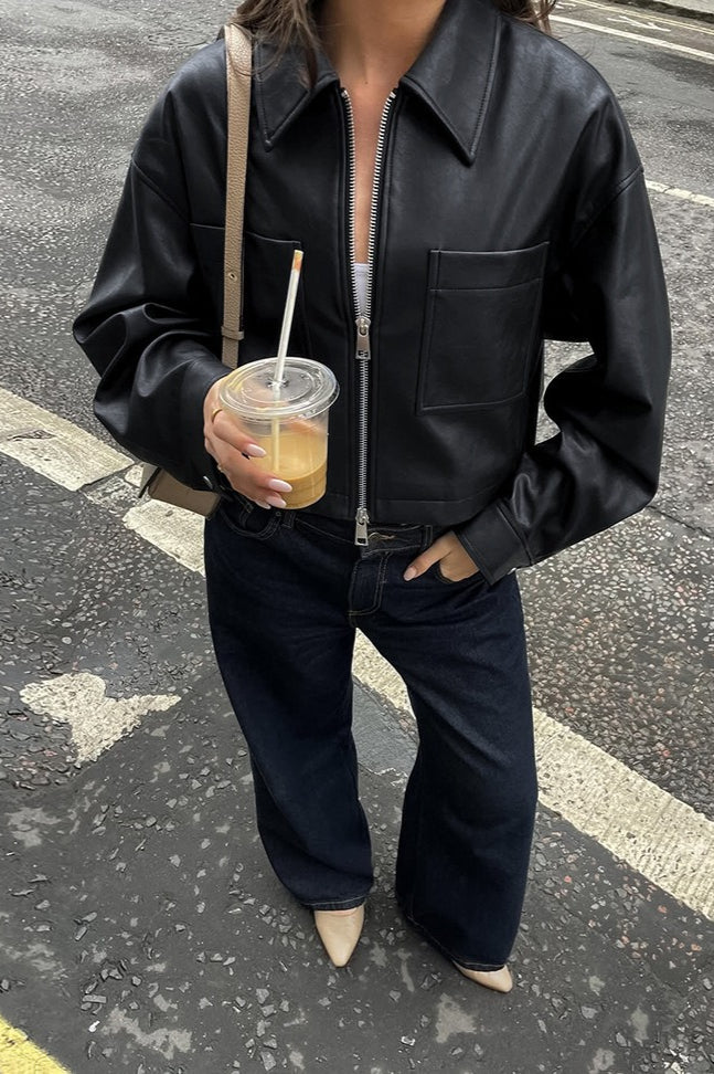 Drune | Matte Leder Motorradjacke