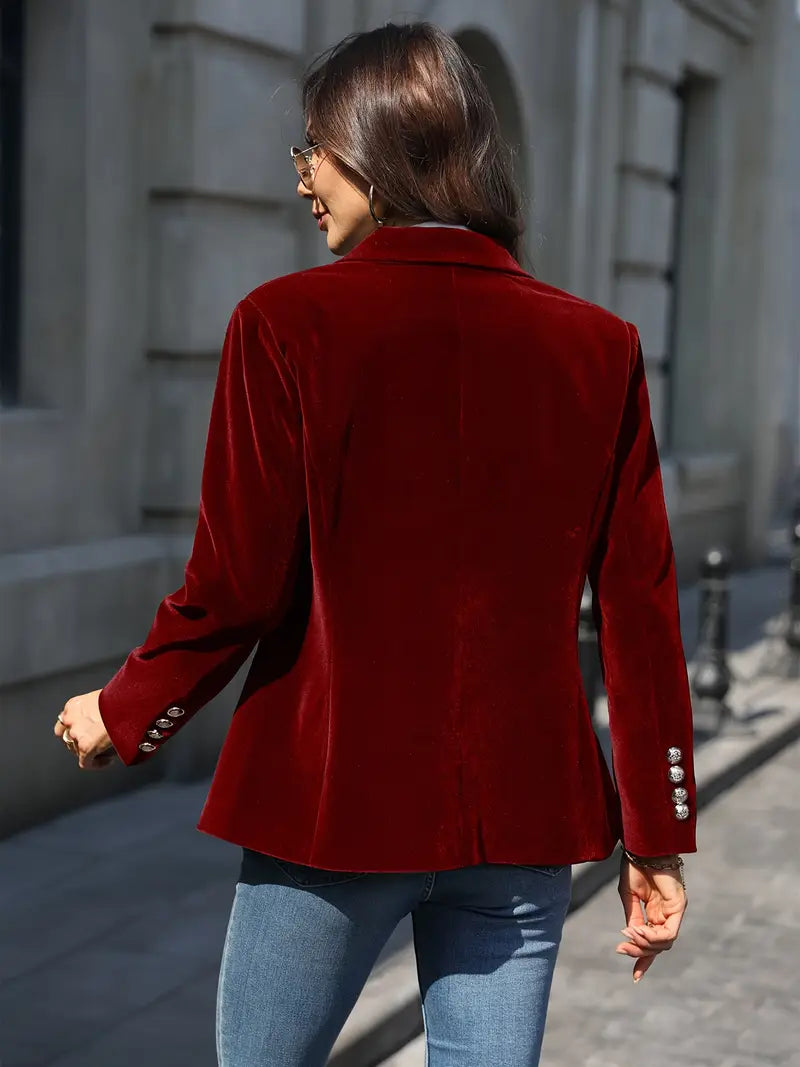 Drune | Blazer Taillierte Passform Samt Textur Einreiher Mit Revers