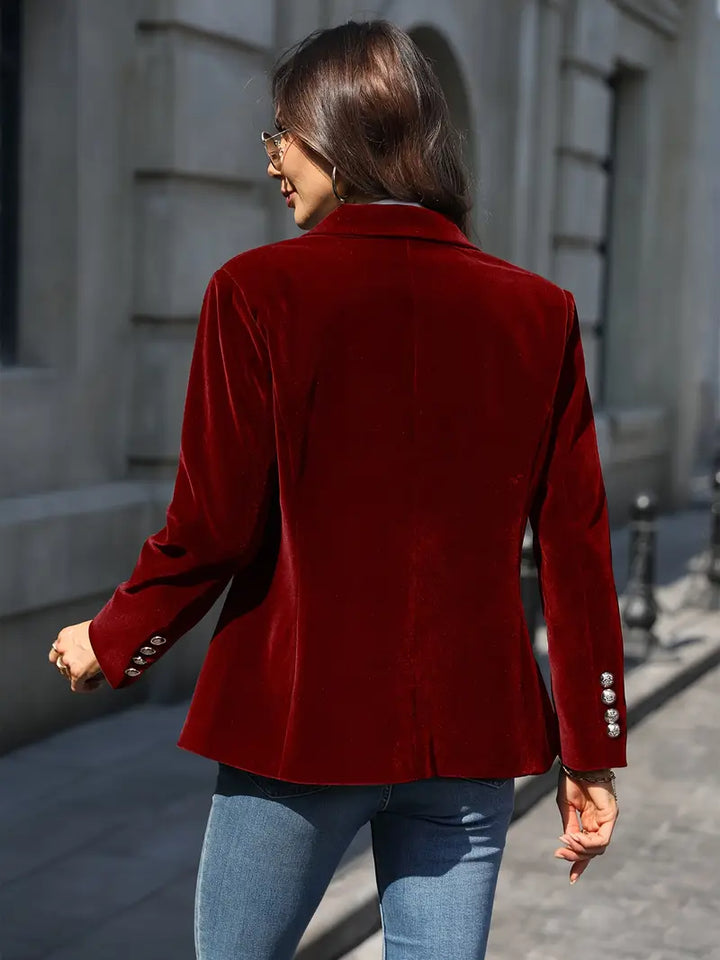 Drune | Blazer Taillierte Passform Samt Textur Einreiher Mit Revers