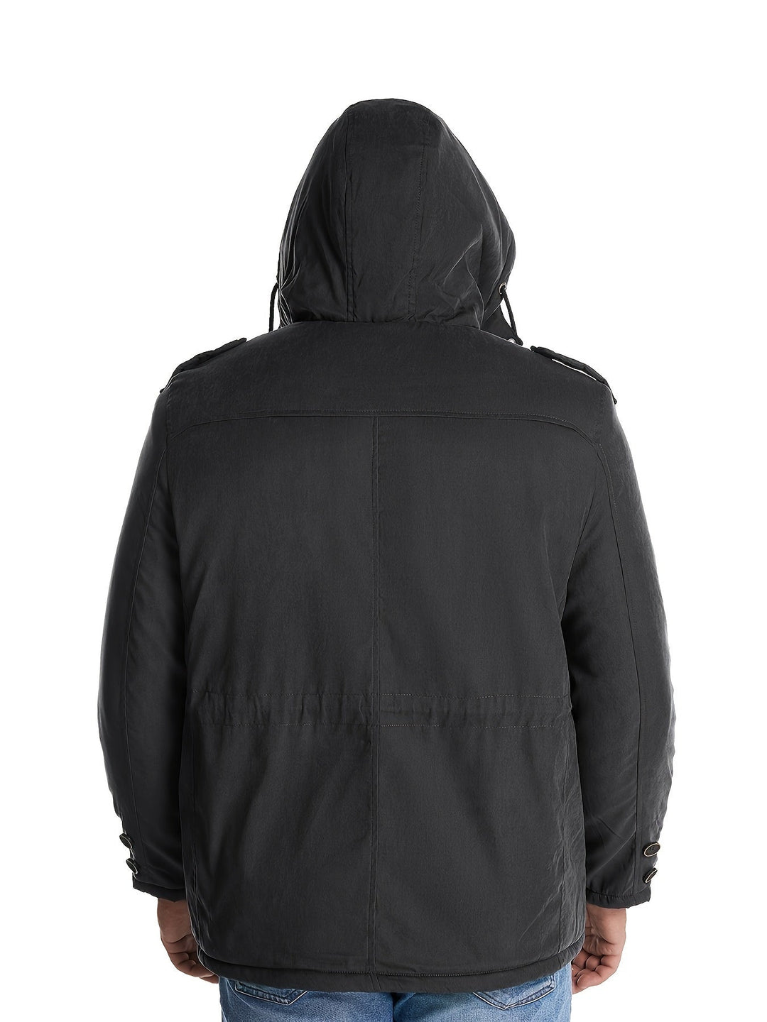 Drune | Warme Fleece Multi Taschen Kapuzen Cargo Winterjacke - Perfekt für Freizeitaktivitäten