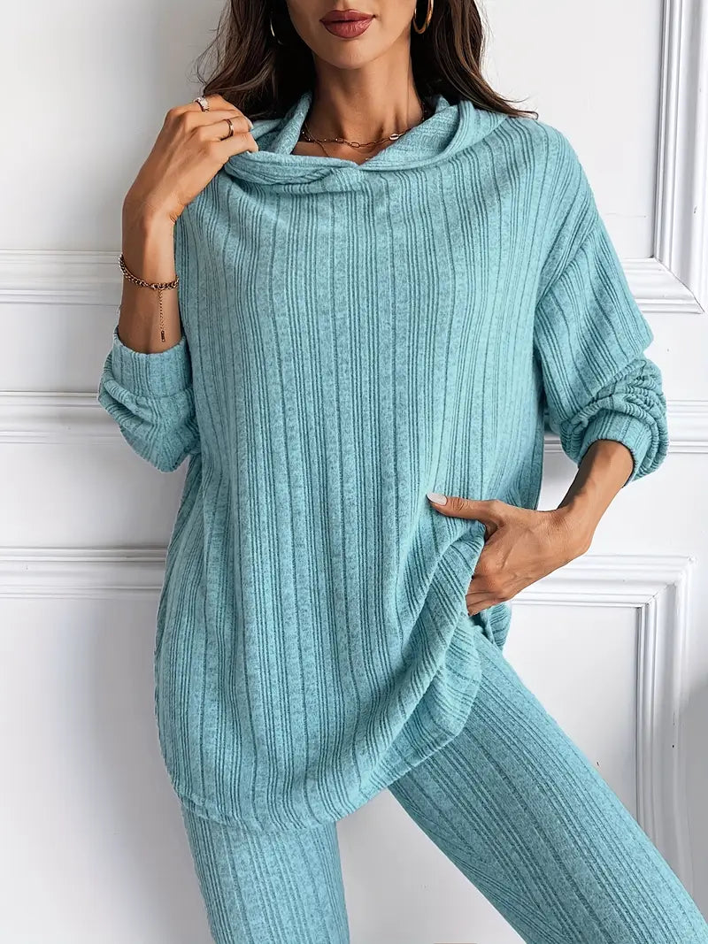 Drune | Geripptes Strick-Loungewear-Set