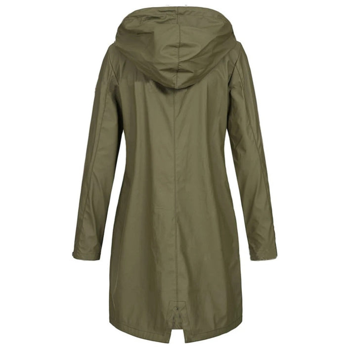 Drune | Damen langer Herbstmantel mit hohem Kragen & Knopfleiste